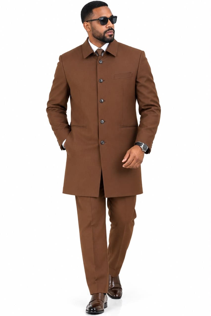 Men's Brown Overcoat view 1